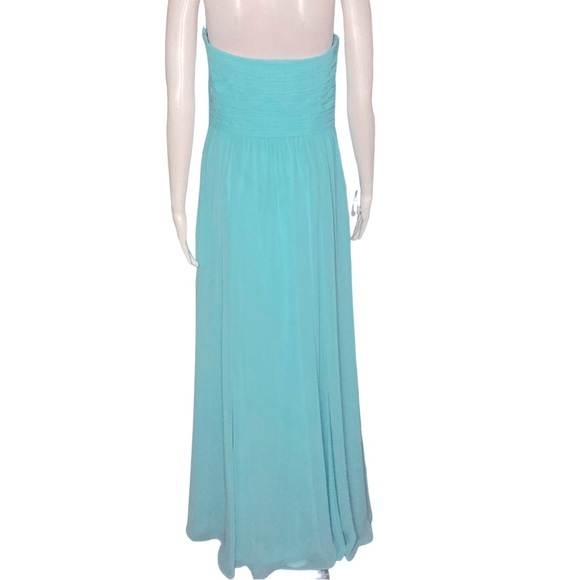 NWT Lauren Ralph Lauren Evening Turquoise Strapless Chiffon A-Line Gown - Sz 8 - Picture 4 of 14